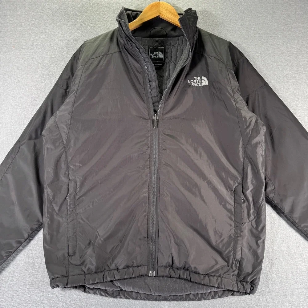 The North Face Jacket Mens M Full‎ Zip Fleece Lined Gray Lightweight Coat